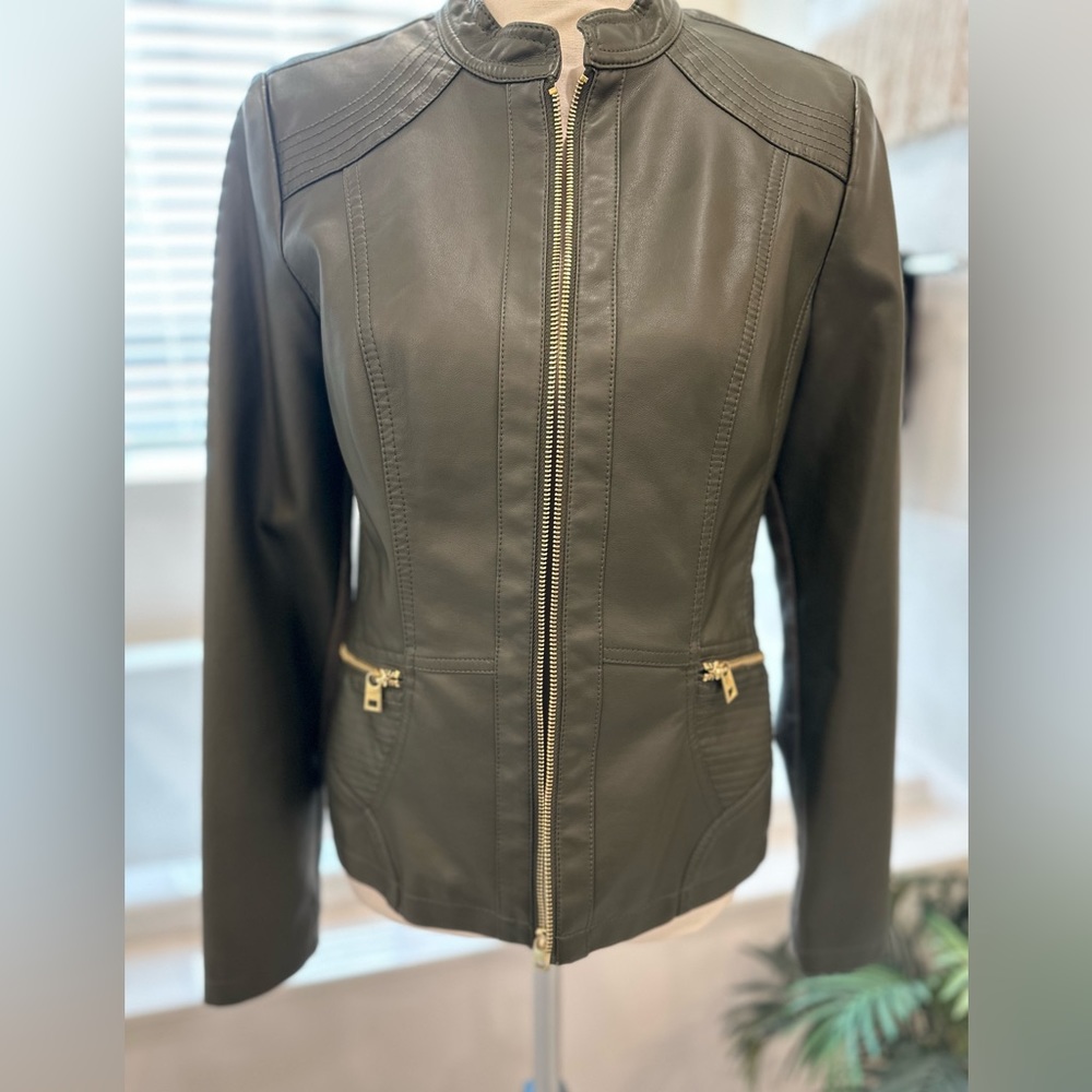 Olive green Marc biker moto jacket